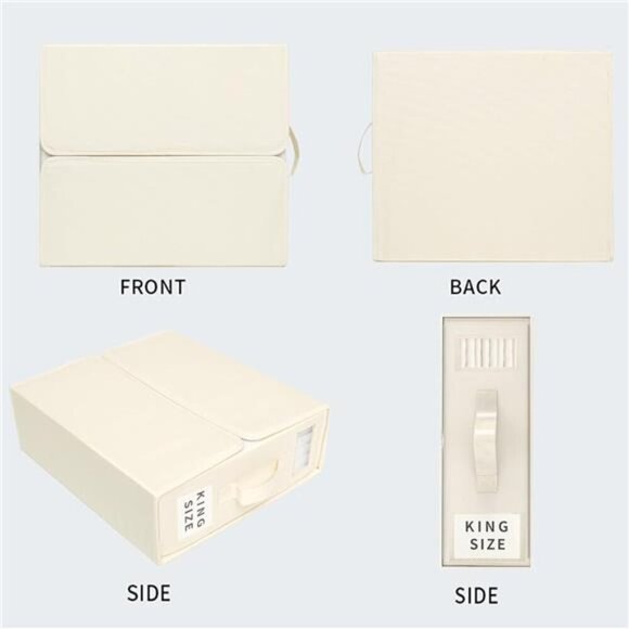 6 Pack Bed Sheet Storage Organizer Box with Window Label for King Queen Bedding - Picture 7 of 8